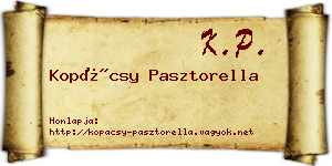 Kopácsy Pasztorella névjegykártya